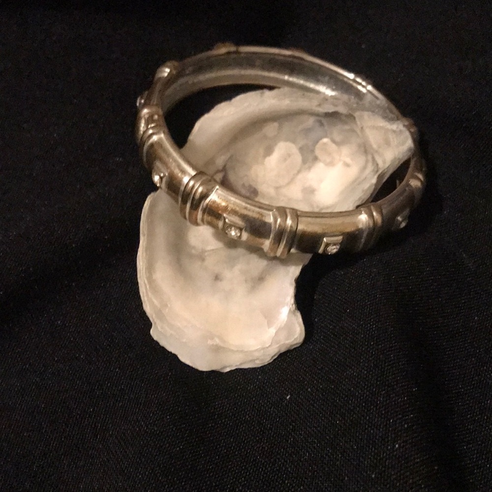 Vintage Style Hinged Silver multi-tone Bracelet